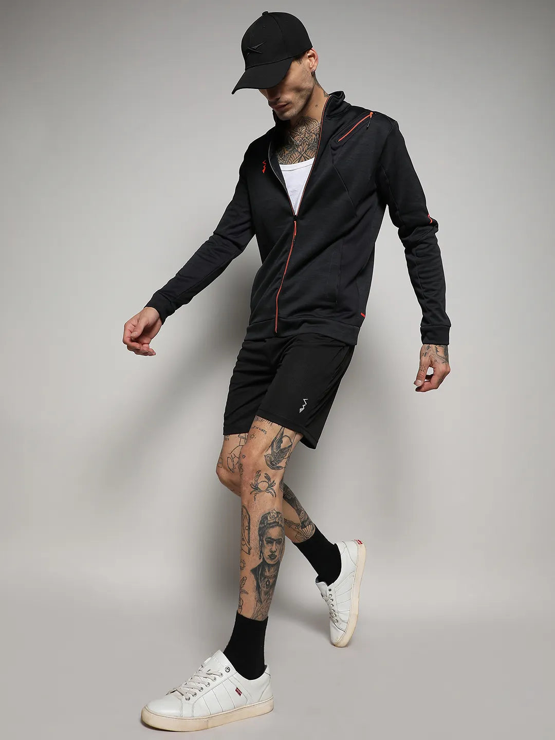 Heathered Activewear Jacket With Reflective Detail