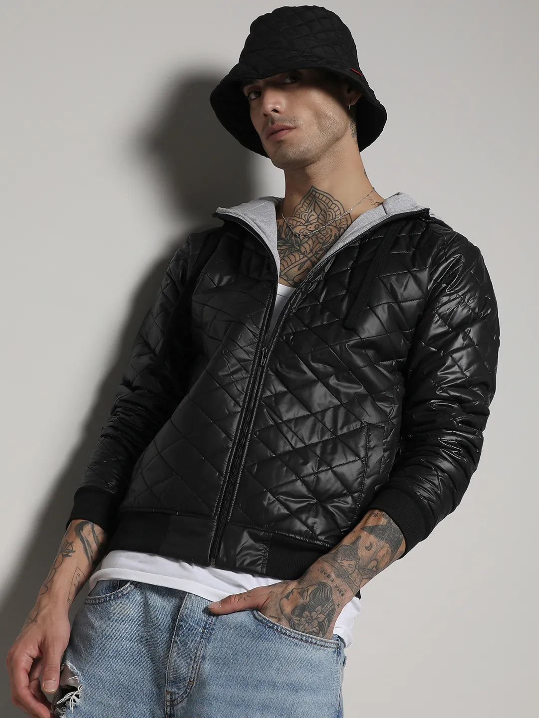 Quilted Puffer Jacket With Zip-Closure
