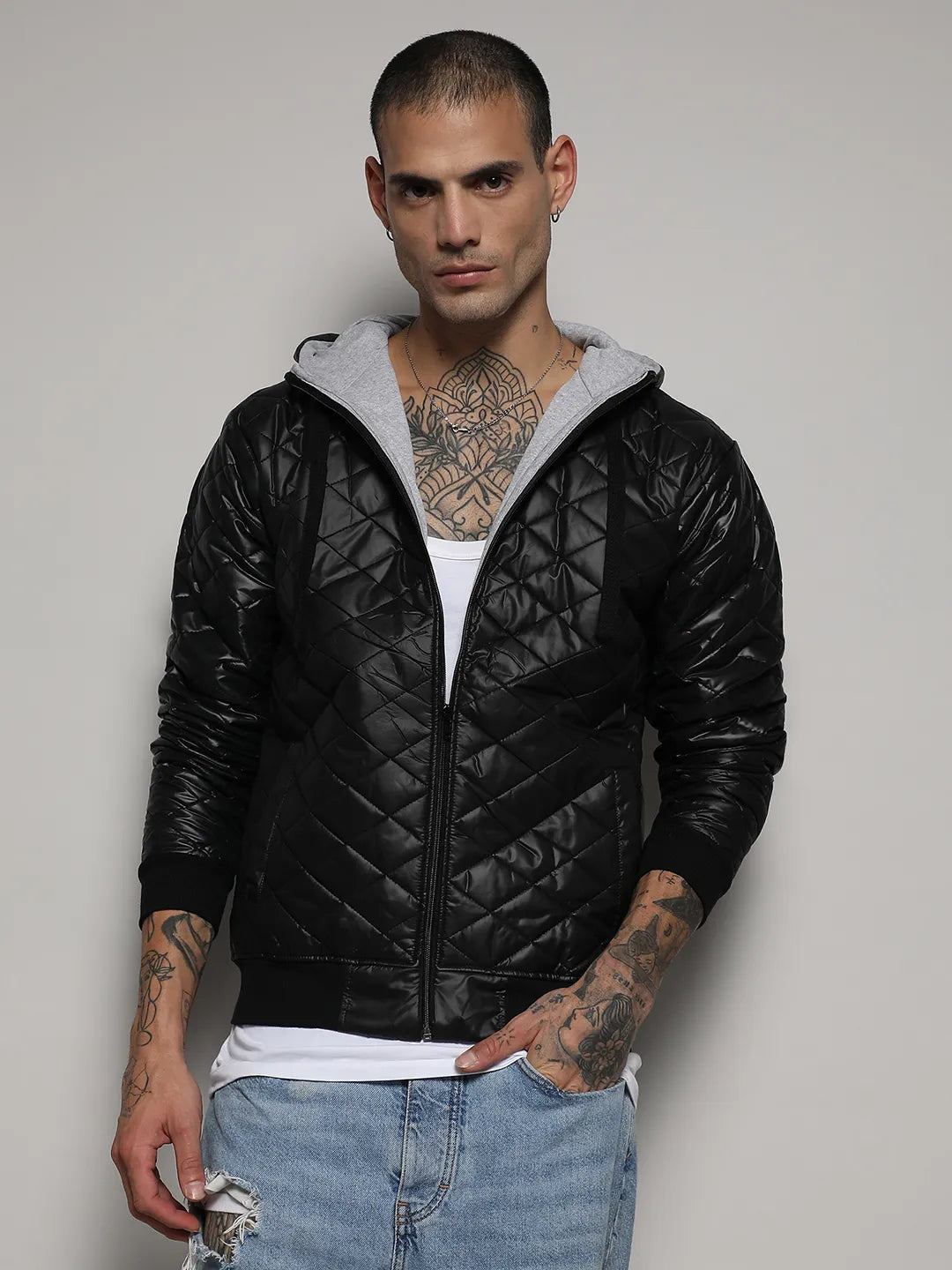 Quilted Puffer Jacket With Zip-Closure