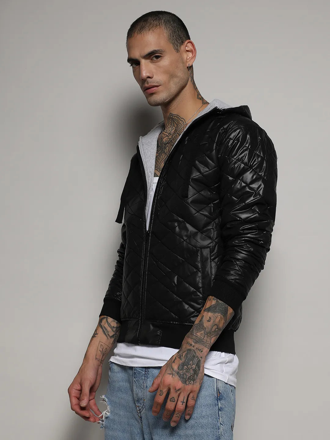 Quilted Puffer Jacket With Zip-Closure