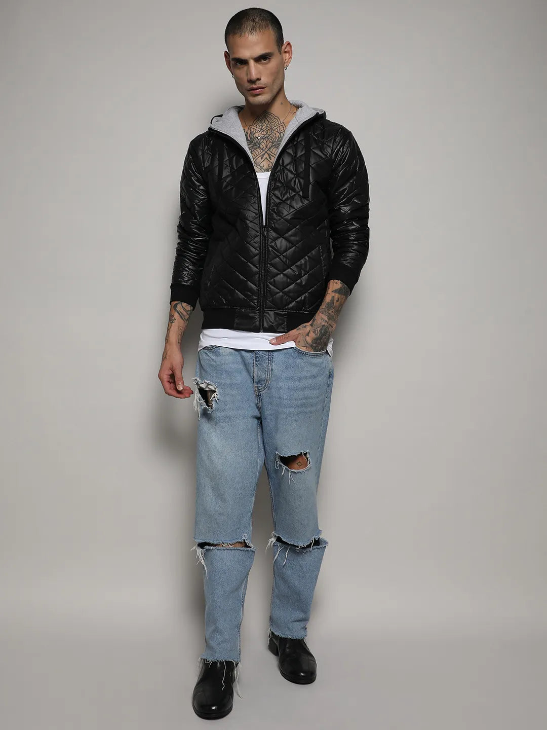 Quilted Puffer Jacket With Zip-Closure