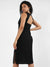 Black Self-Design Dress with Sequin Detail