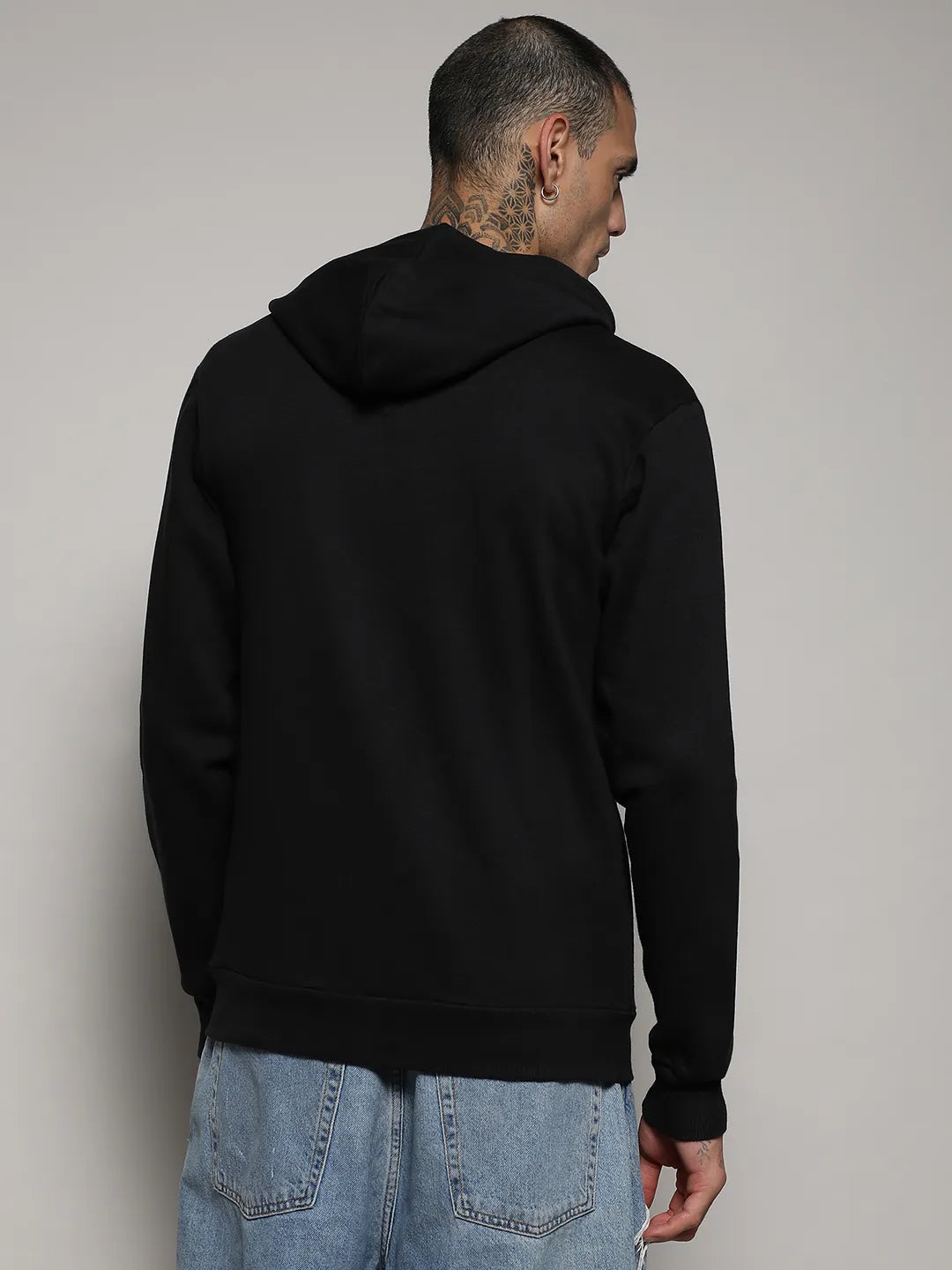 Zip-Front Hoodie With Contrast Drawstring