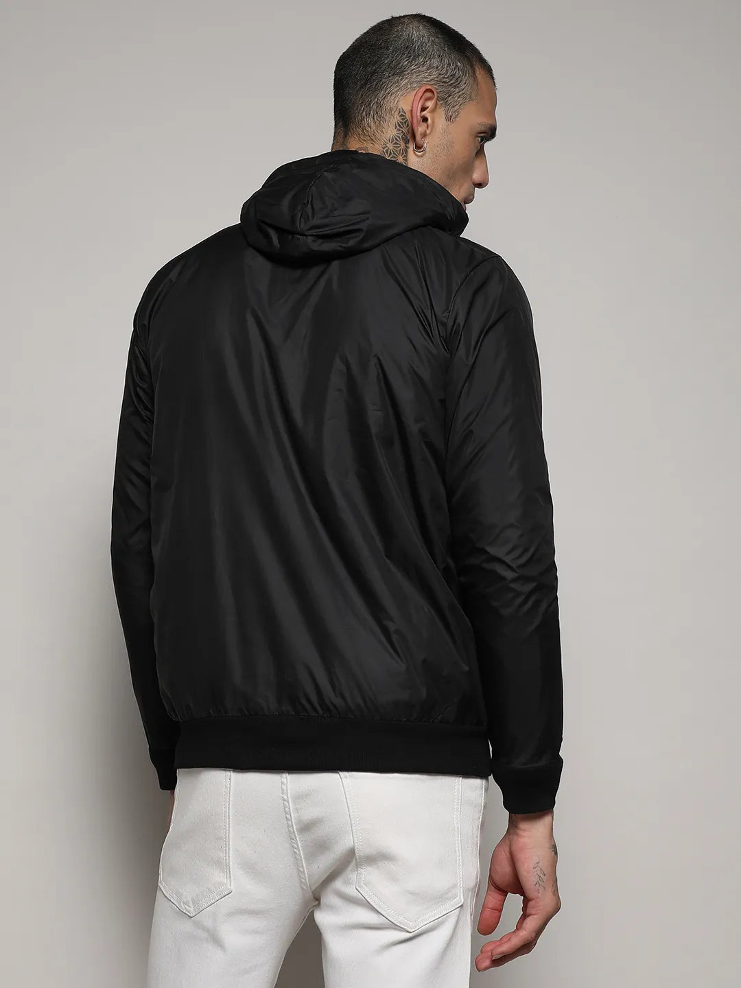 Zip-Front Jacket With Ribbed Hem