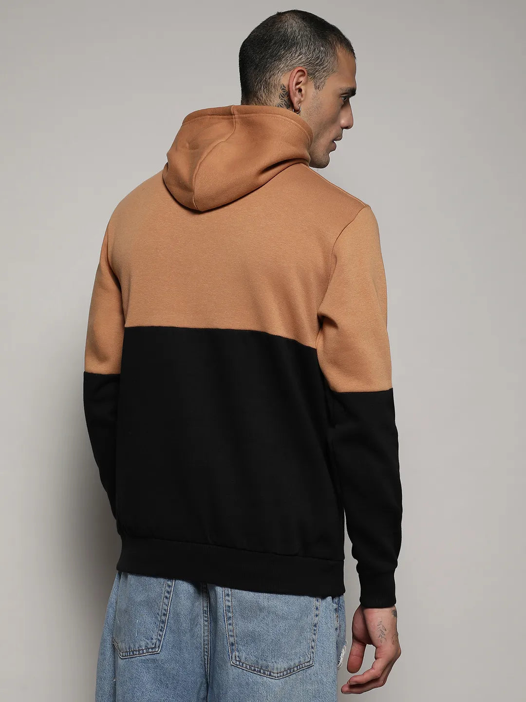 Pullover Hoodie With Ribbed Hem