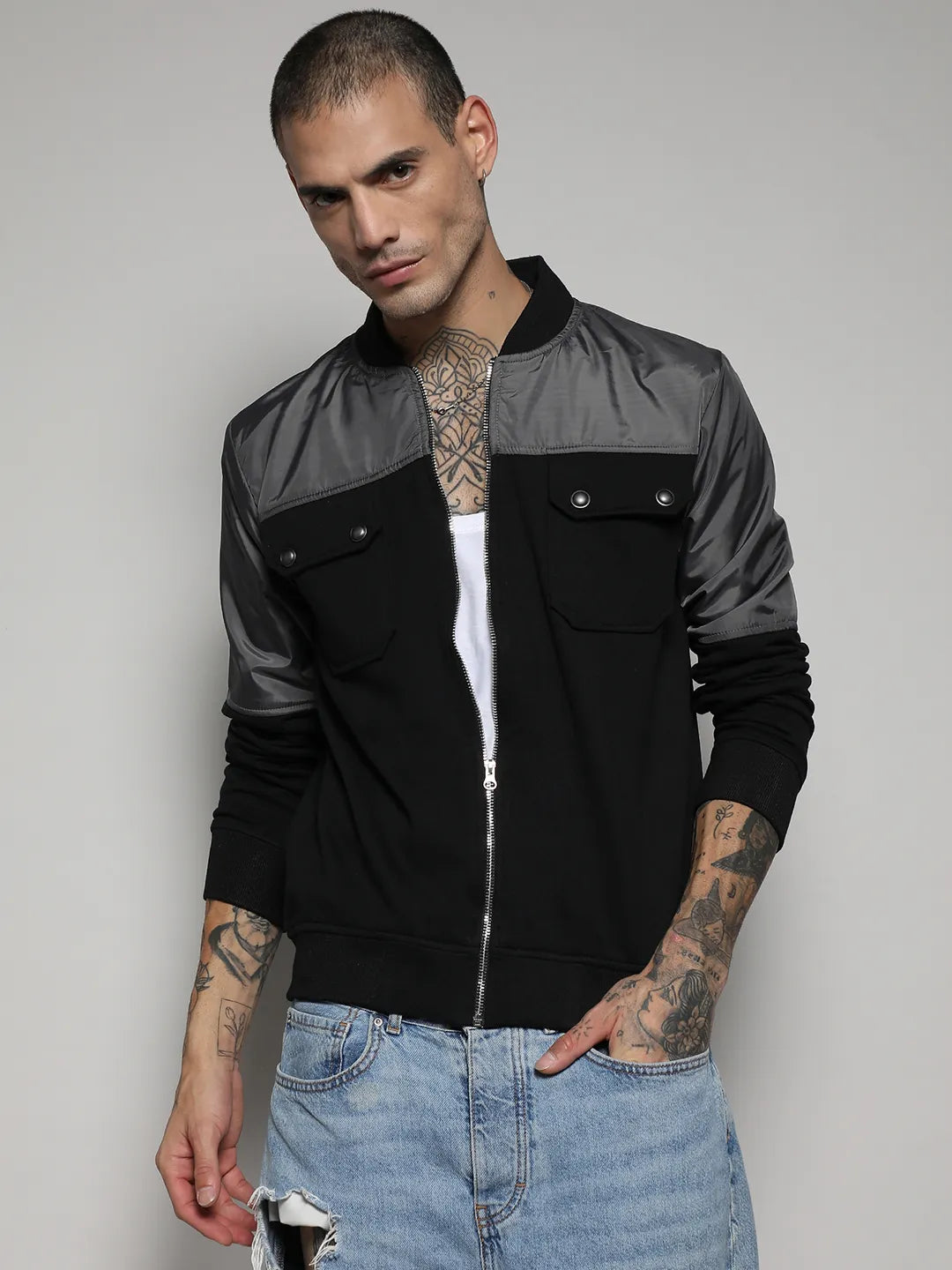 Zip-Front Jacket With Flap Pocket