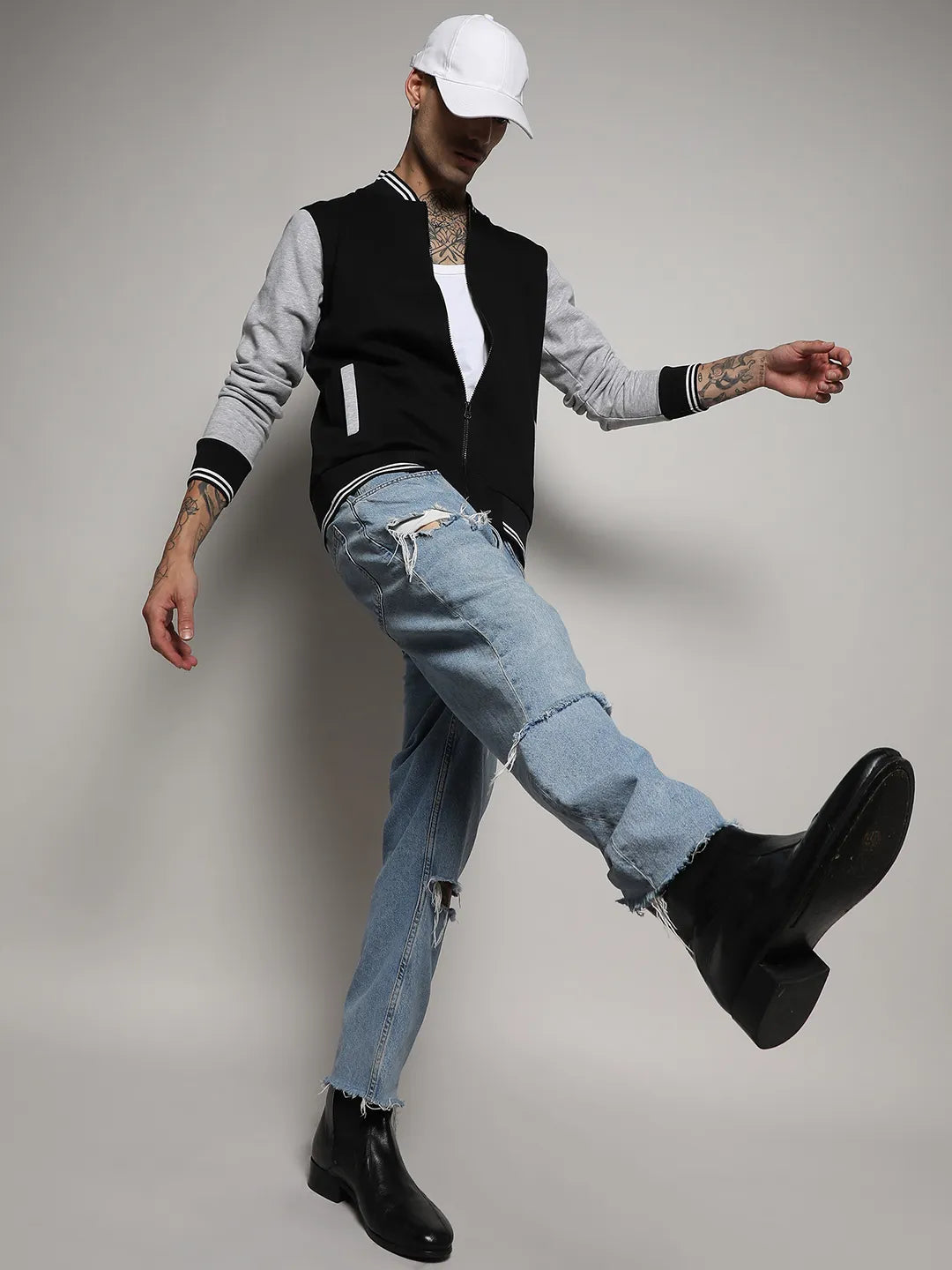 Zip-Front Jacket With Open-Angled Pocket