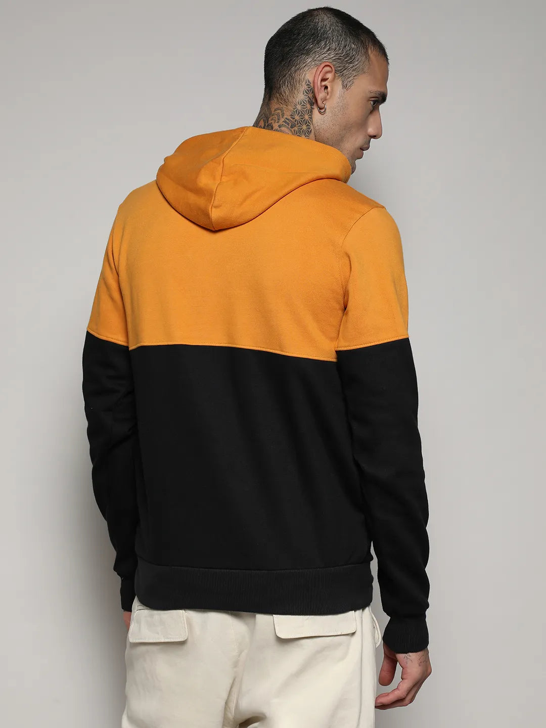 Pullover Hoodie With Ribbed Hem