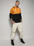 Black & Mustard Yellow Pullover Hoodie With Ribbed Hem