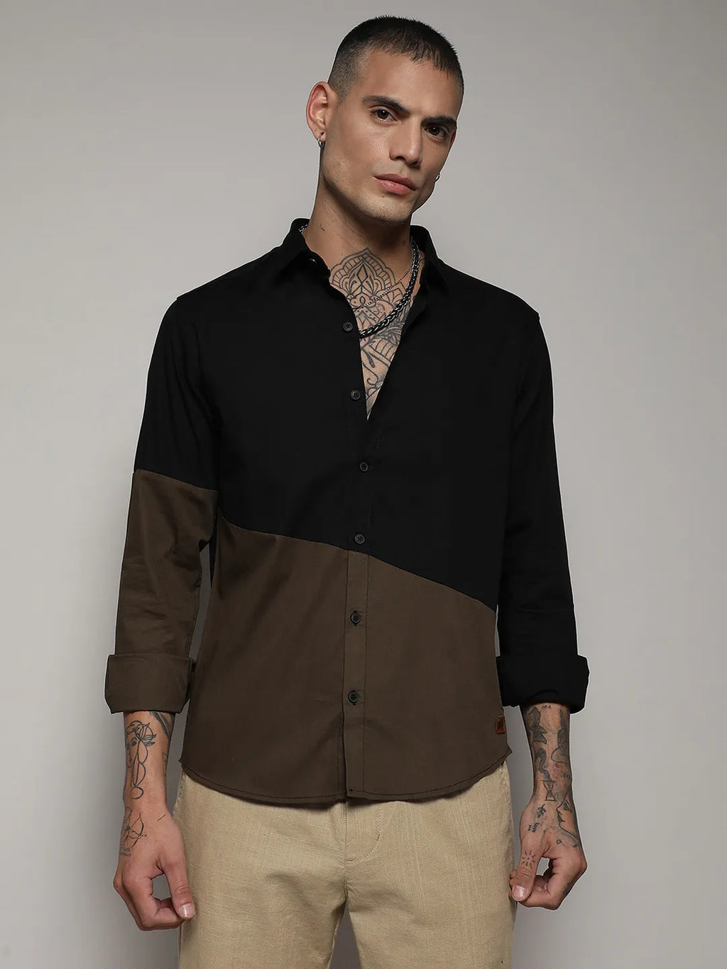 Contrast Panel Shirt