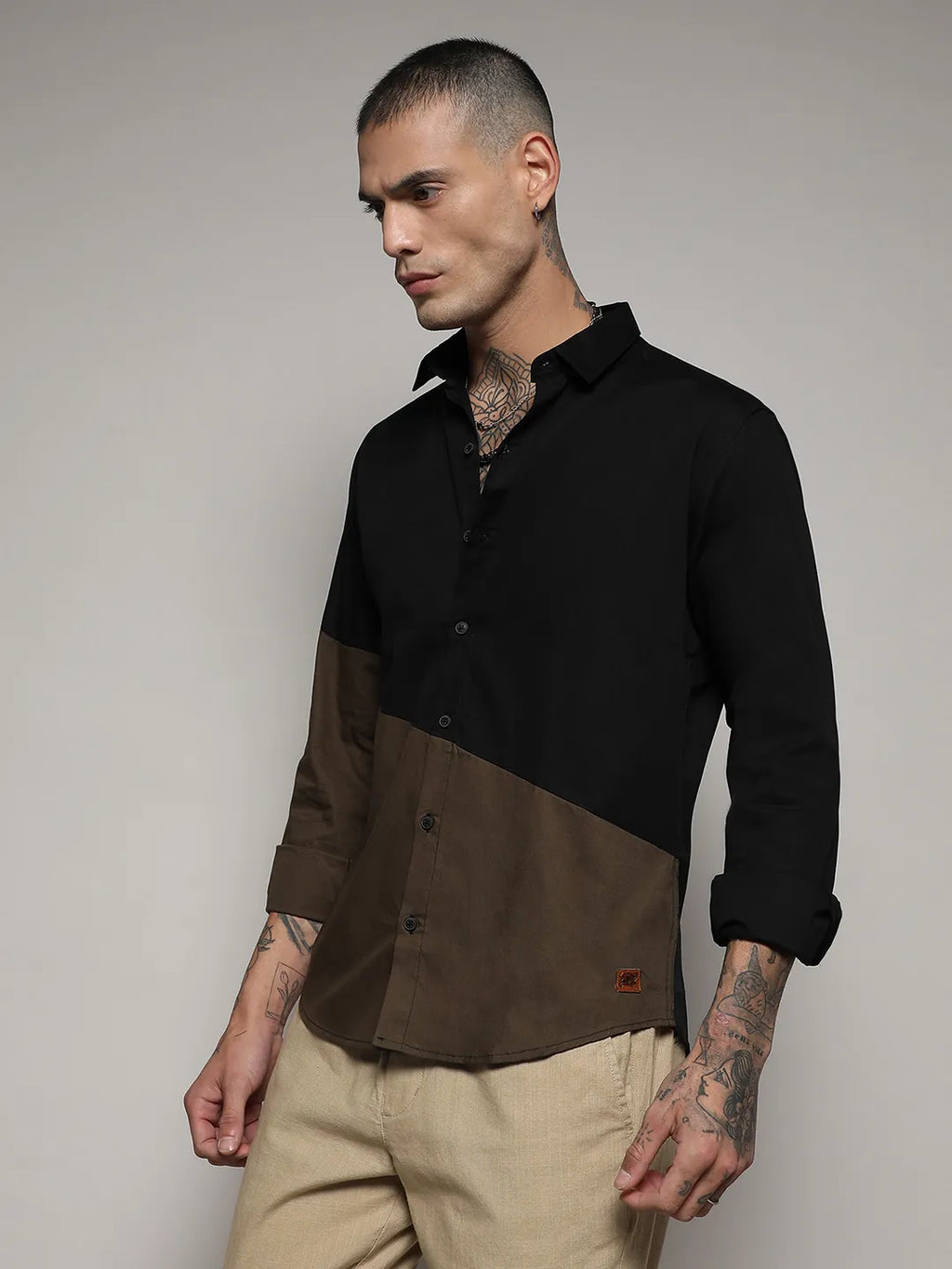 Contrast Panel Shirt