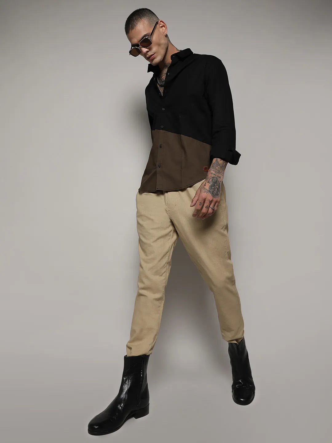 Contrast Panel Shirt