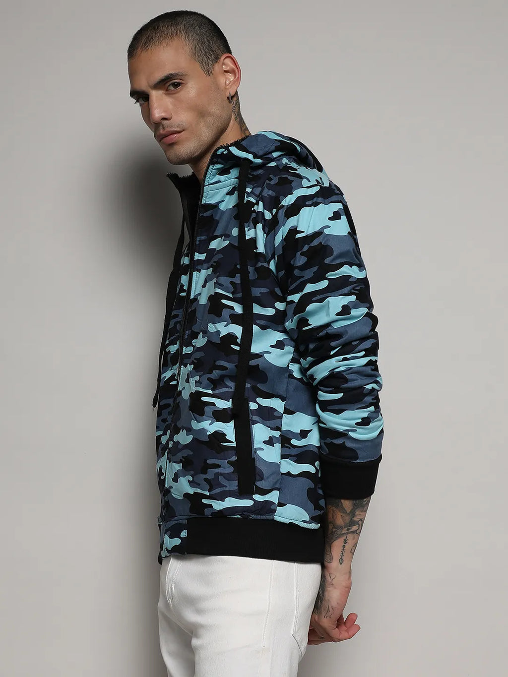 Camouflage Hoodie With Insert Pocket
