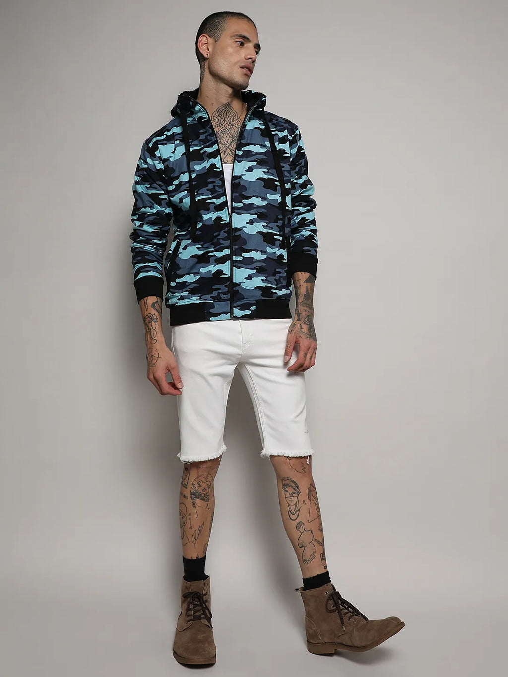 Camouflage Hoodie With Insert Pocket