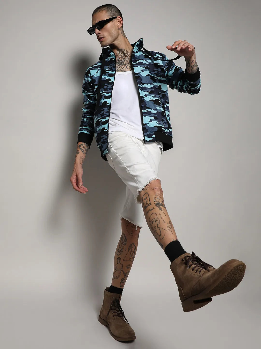 Camouflage Hoodie With Insert Pocket