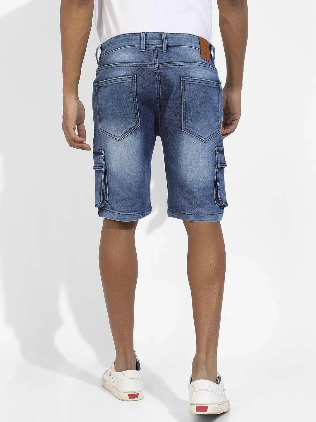 Distressed Cargo Denim Shorts