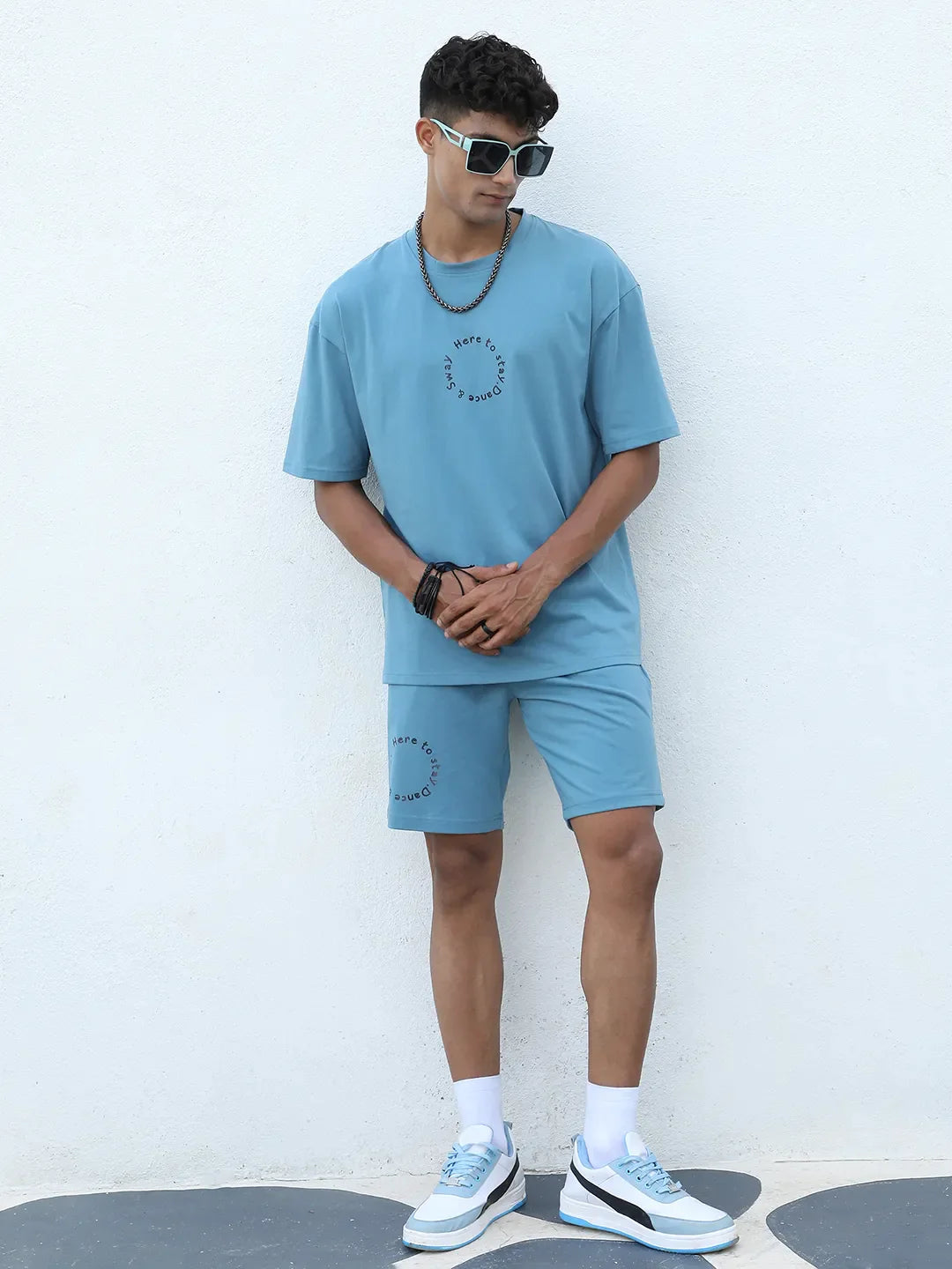 Blue Oversized Braindead Co-Ord Set