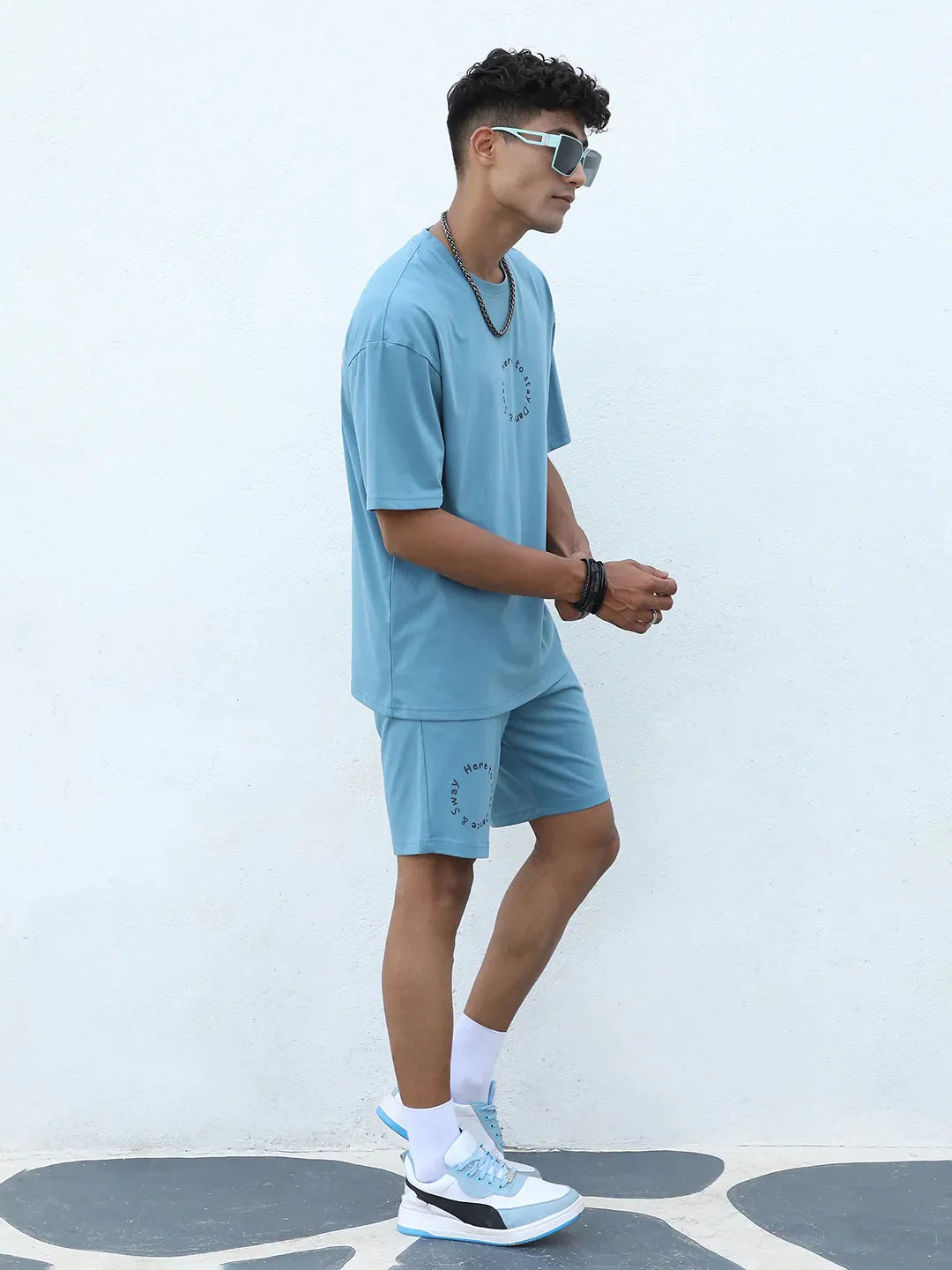 Blue Oversized Braindead Co-Ord Set