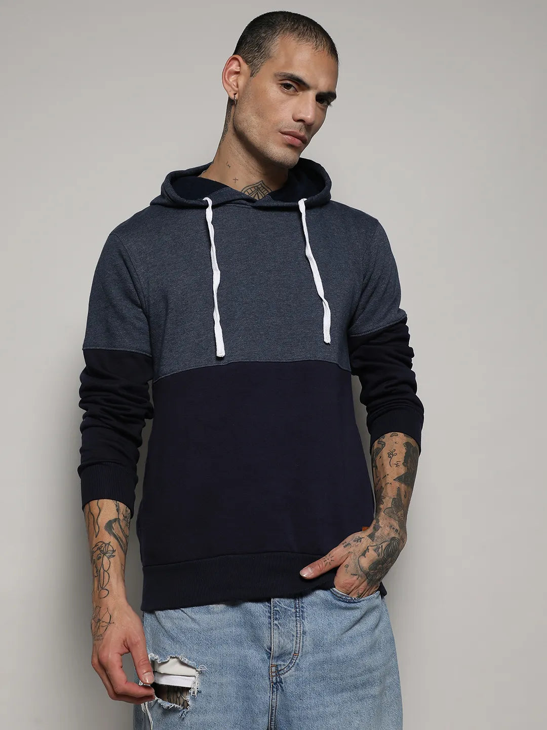 Pullover Hoodie With Contrast Detail