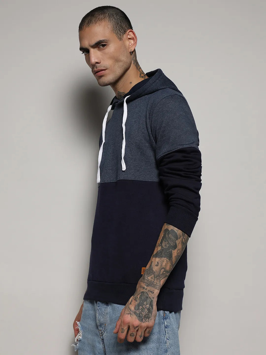 Pullover Hoodie With Contrast Detail