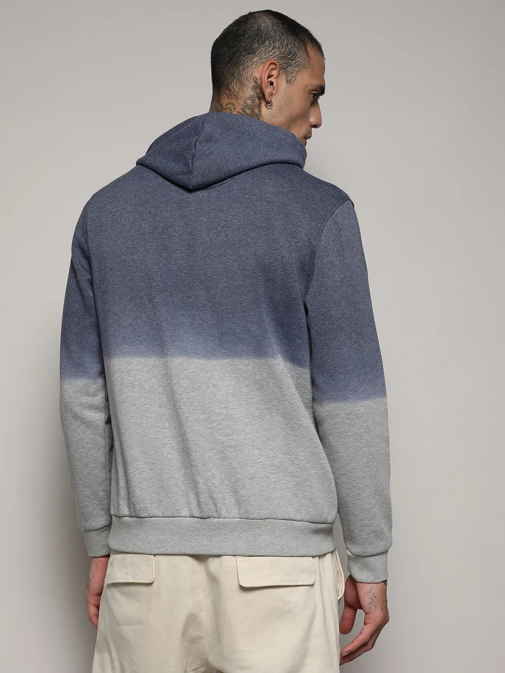 Pullover Ombre Sweatshirt With Ribbed Hem