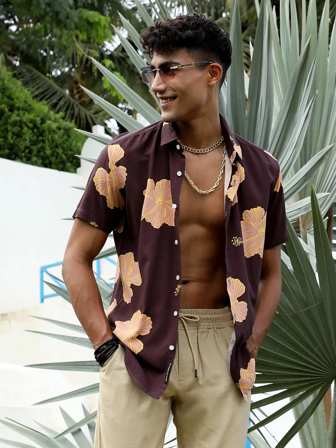 Hibiscus Print Shirt