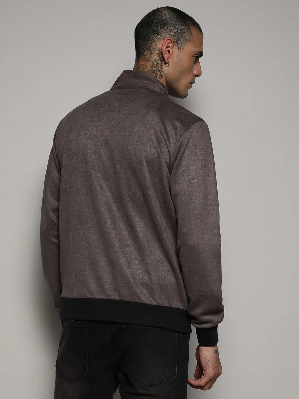 Zip-Front Jacket With Ribbed Hem