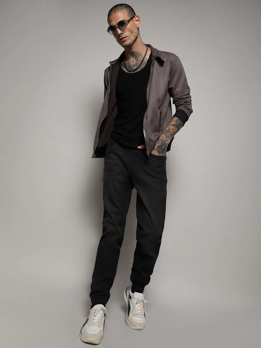 Zip-Front Jacket With Ribbed Hem