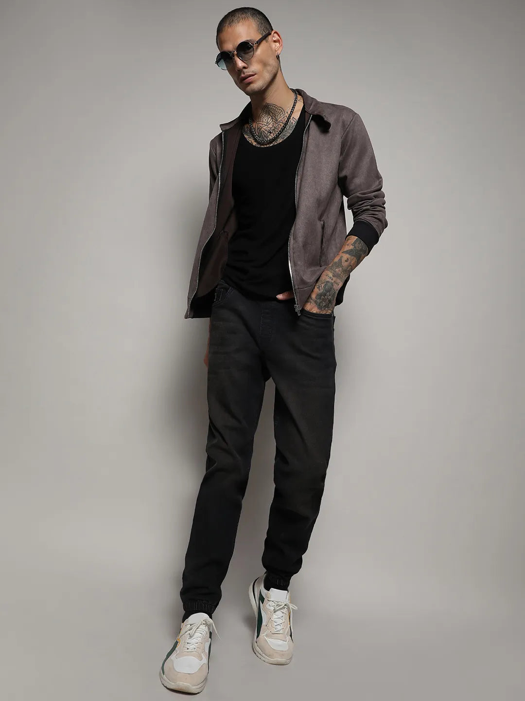 Zip-Front Jacket With Ribbed Hem