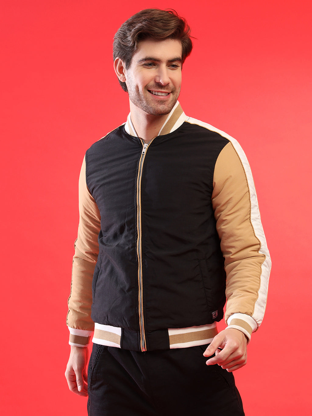 Puffer Jacket With Ribbed Hem