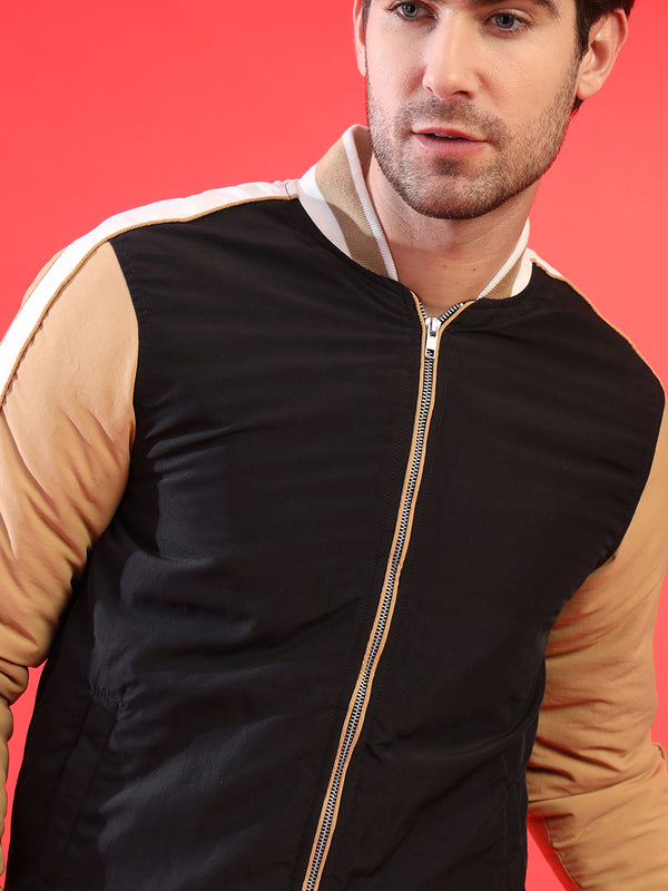 Puffer Jacket With Ribbed Hem