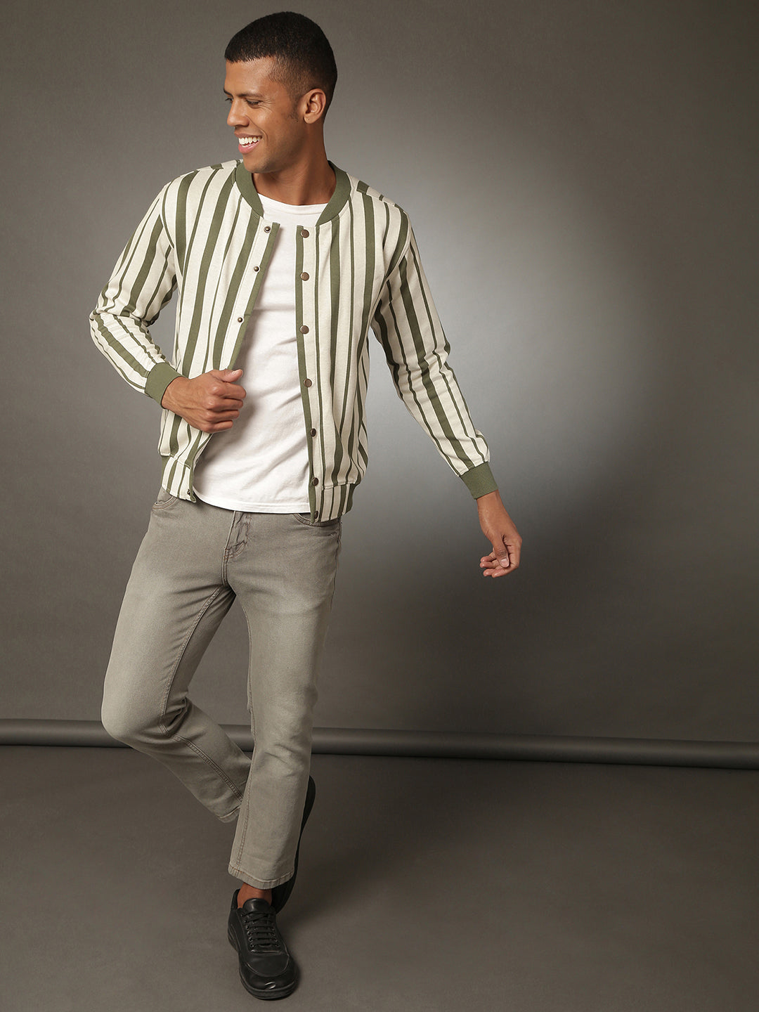 Campus Sutra Men Striped Stylish Casual Jackets Campussutra