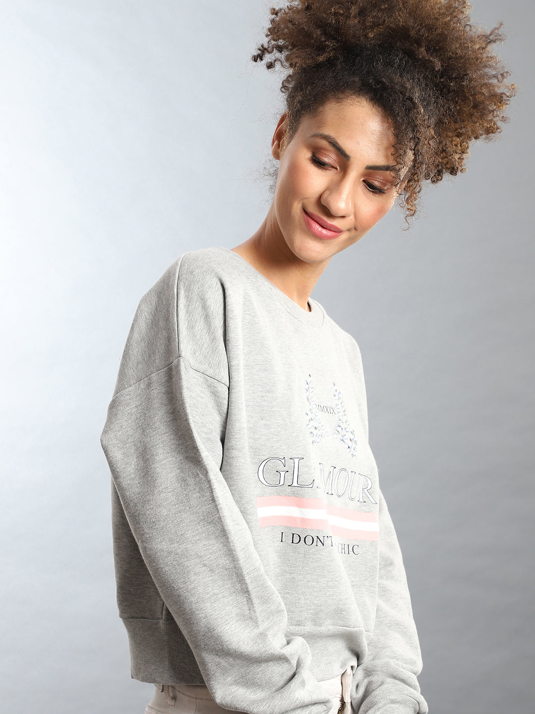 Glamour Sweatshirt With Ribbed Hem