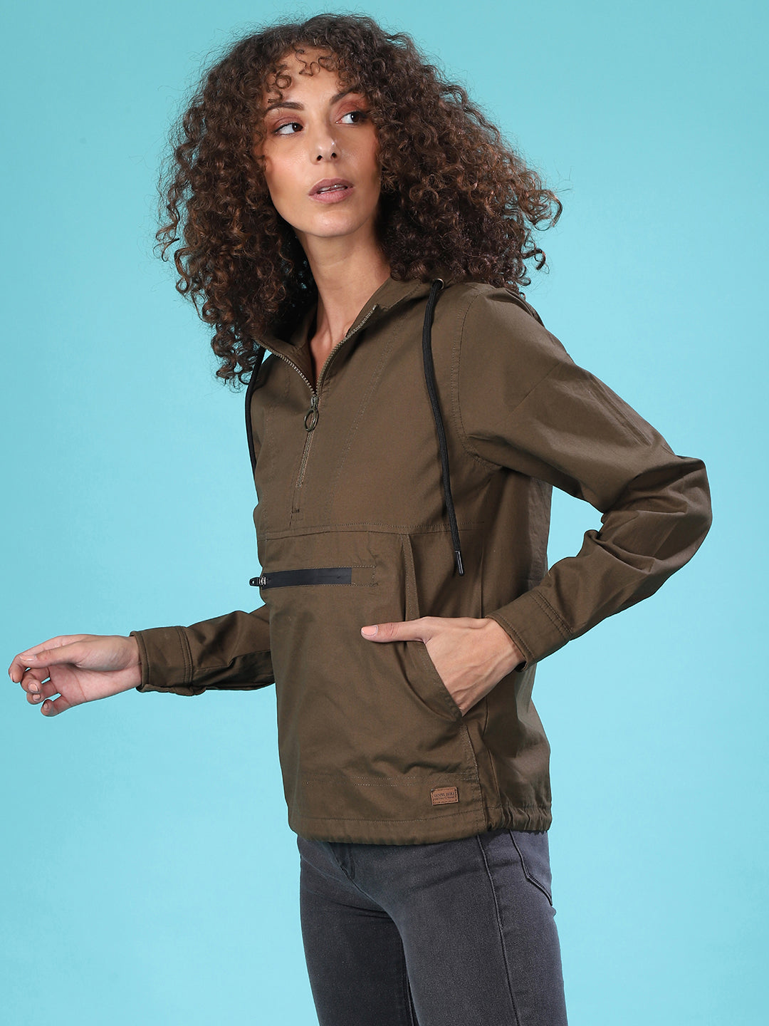 Solid Utility Jacket With Cuffed Sleeves