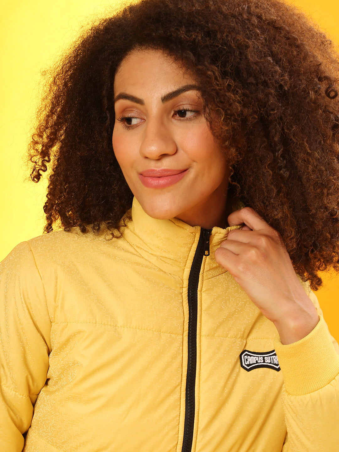 Zip-Front Bomber Jacket With Angled Open Pockets