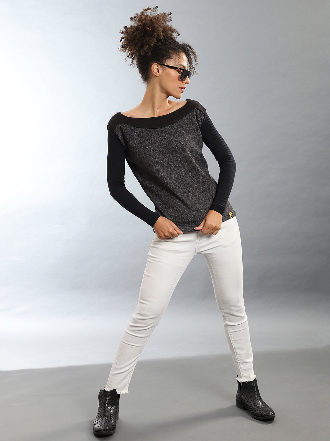 Heathered Contrast Top