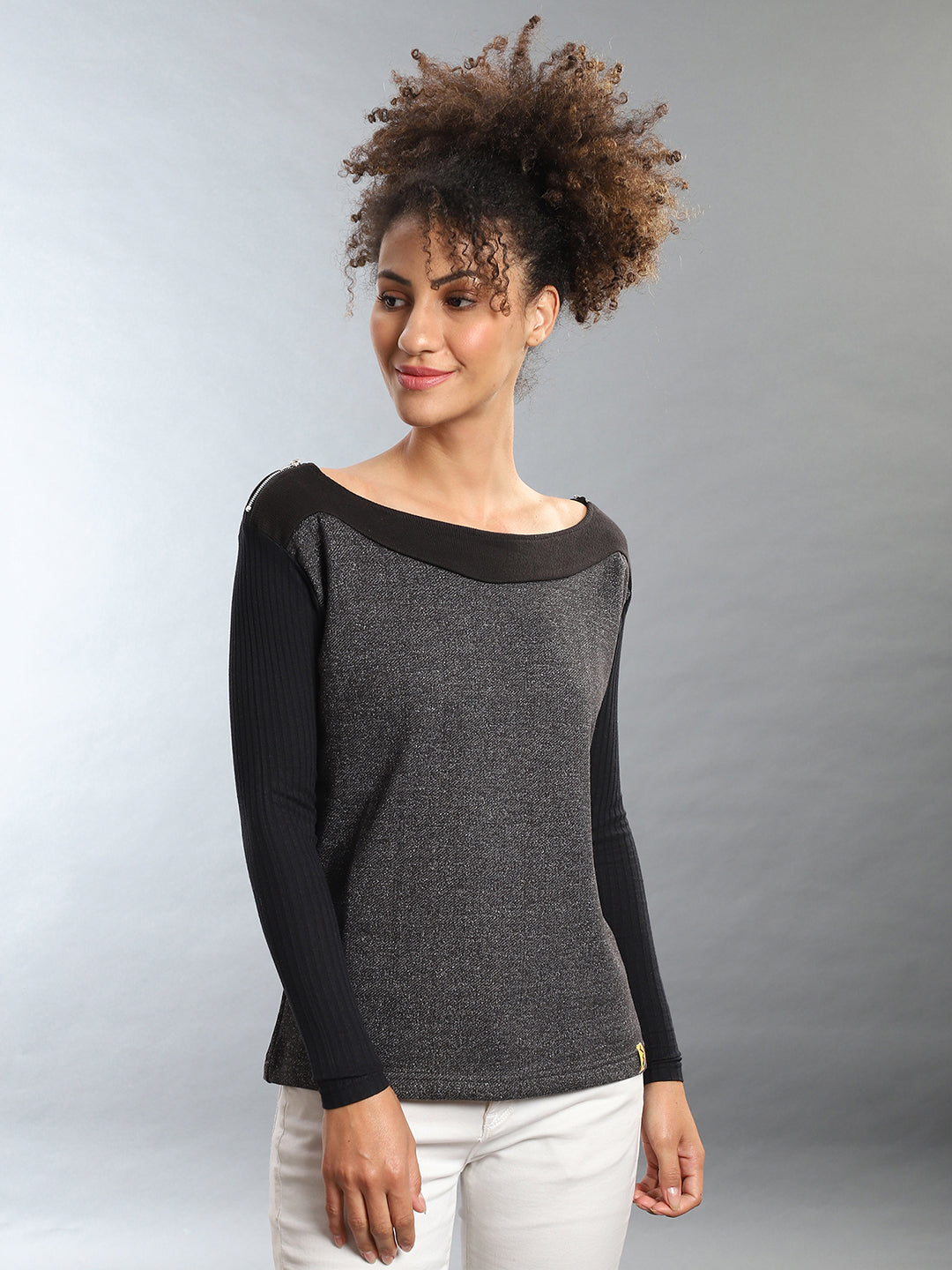 Heathered Contrast Top