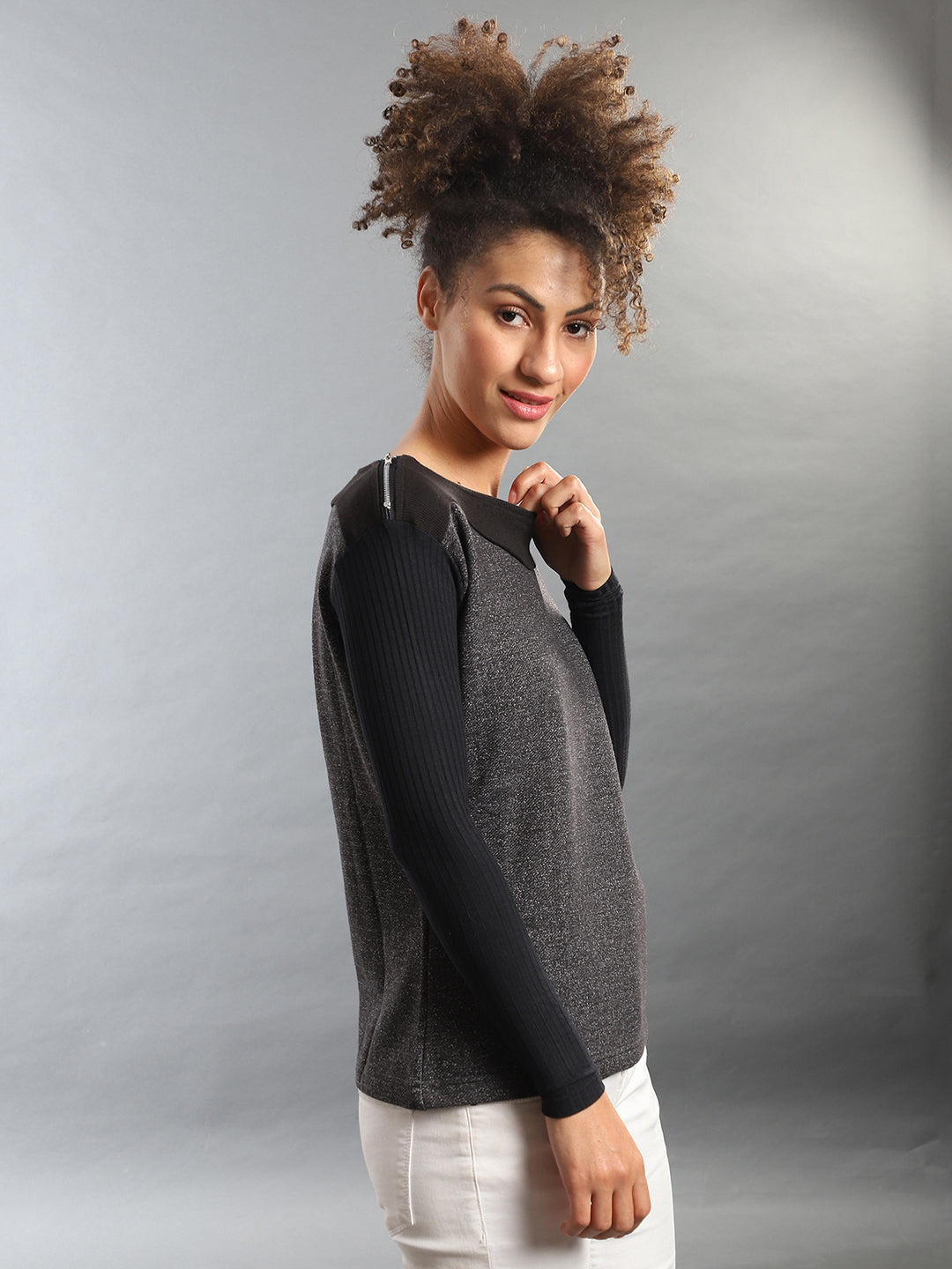 Heathered Contrast Top