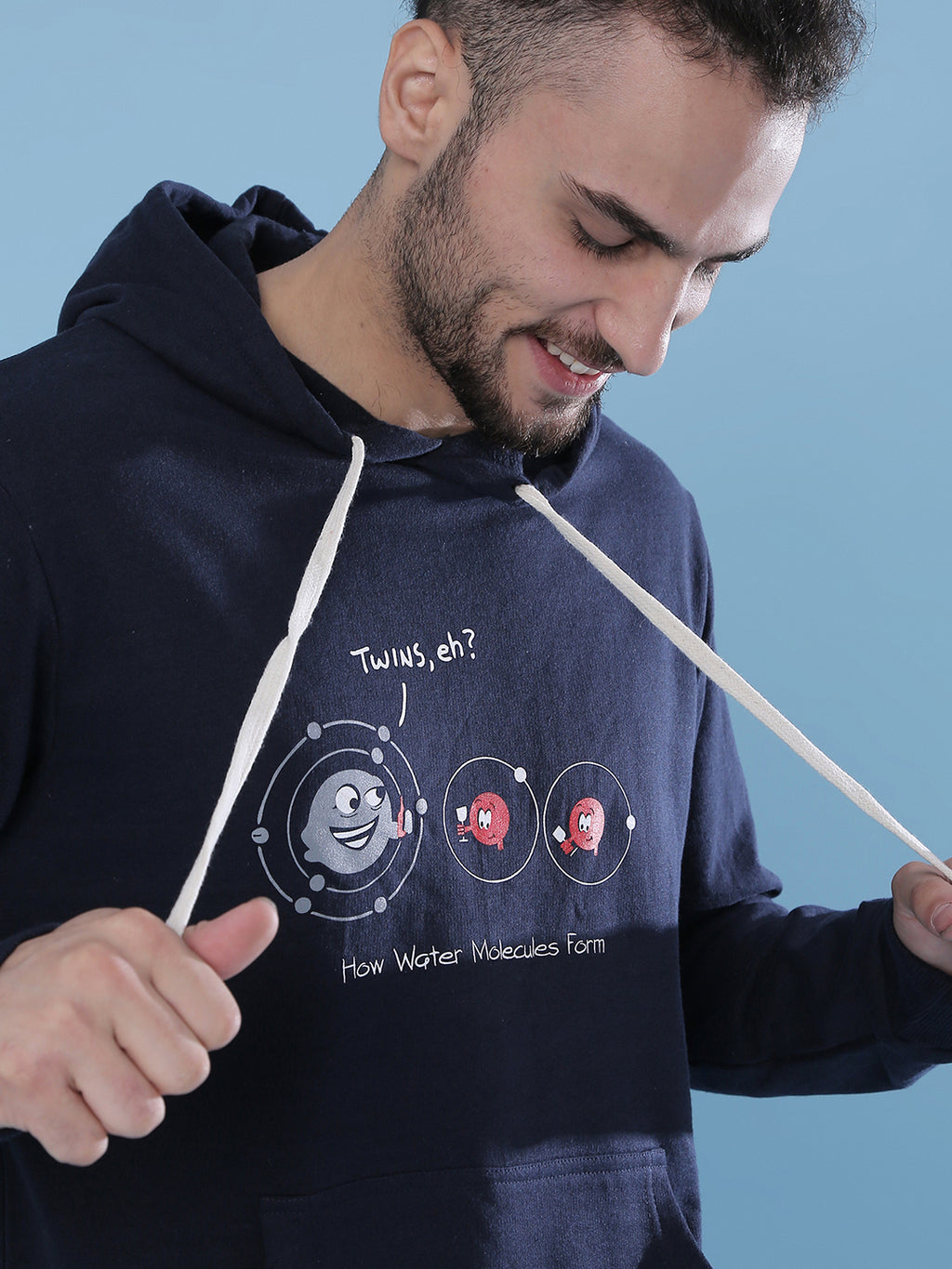 Water Molecules Hoodie With Kangaroo Pocket