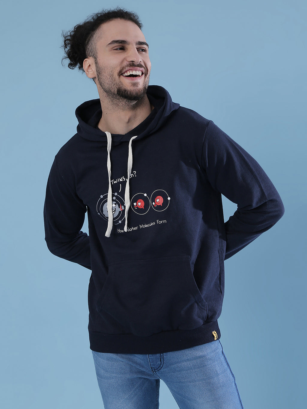 Water Molecules Hoodie With Kangaroo Pocket