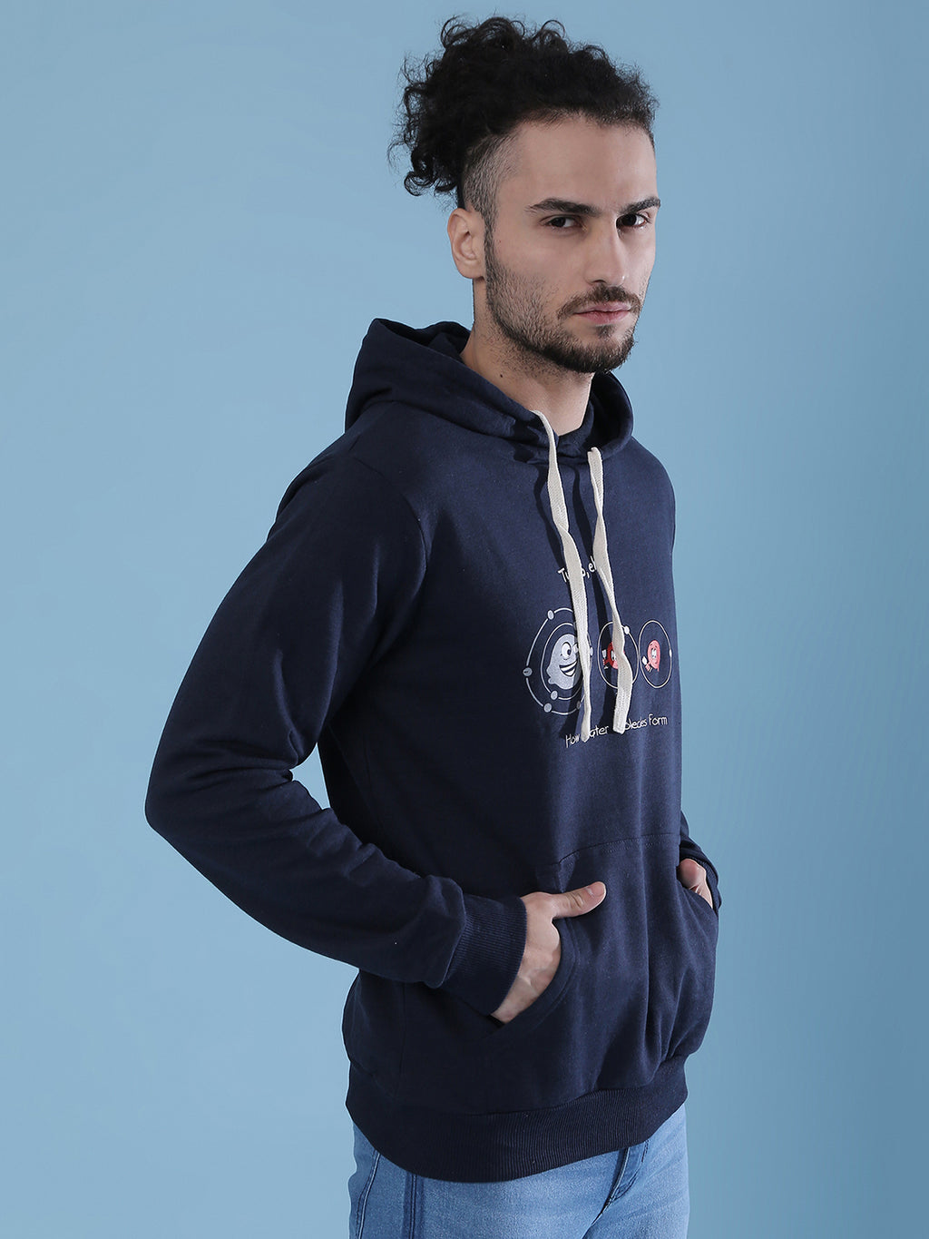 Water Molecules Hoodie With Kangaroo Pocket