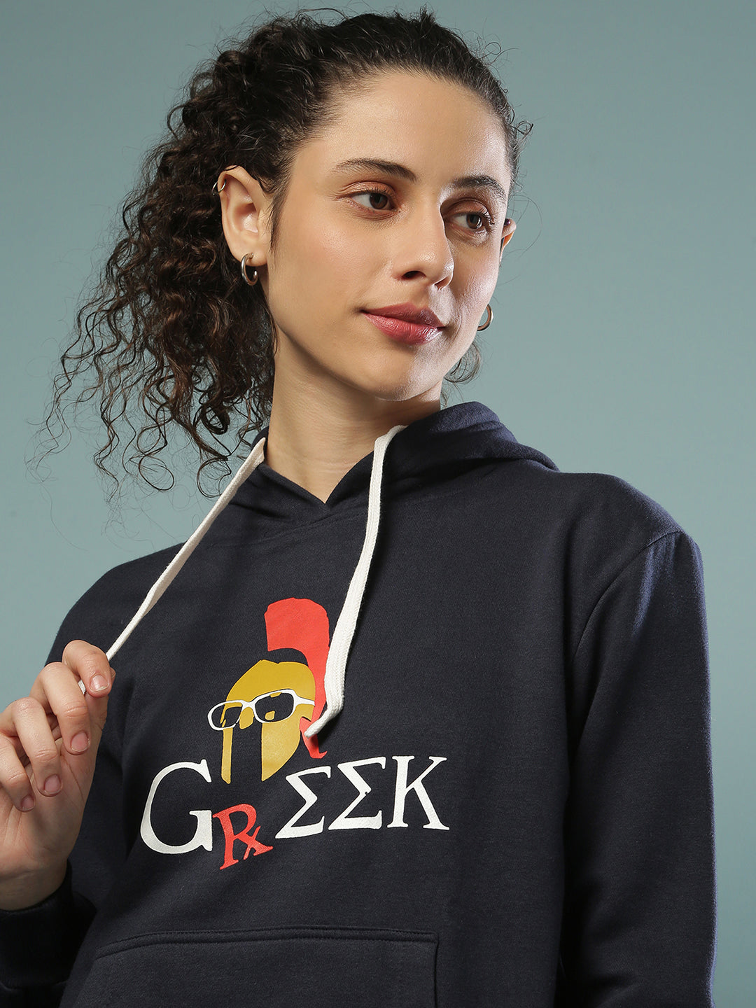 Greek Hoodie With Kangaroo Pocket