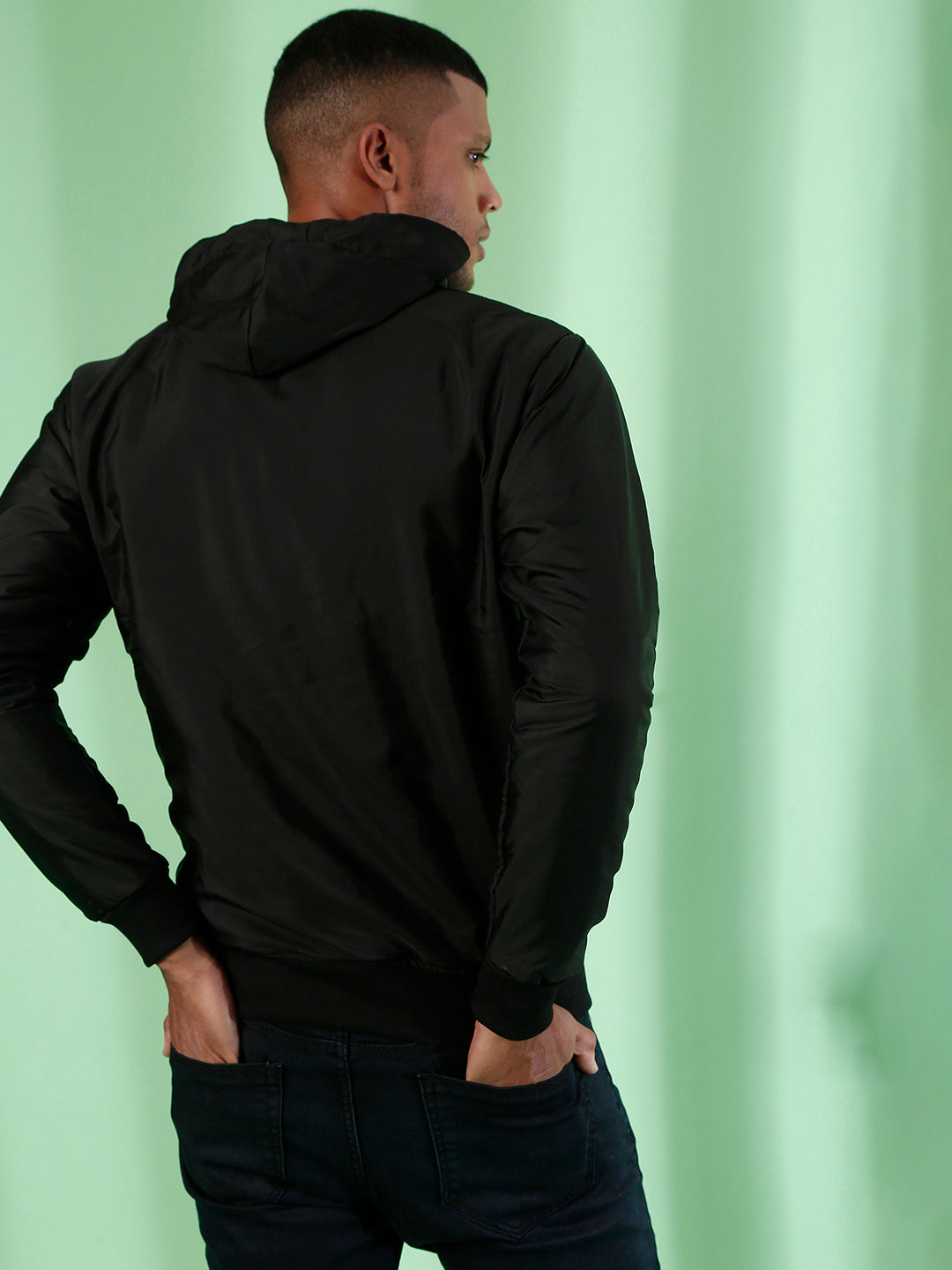 Zip-Front Jacket With Ribbed Hem