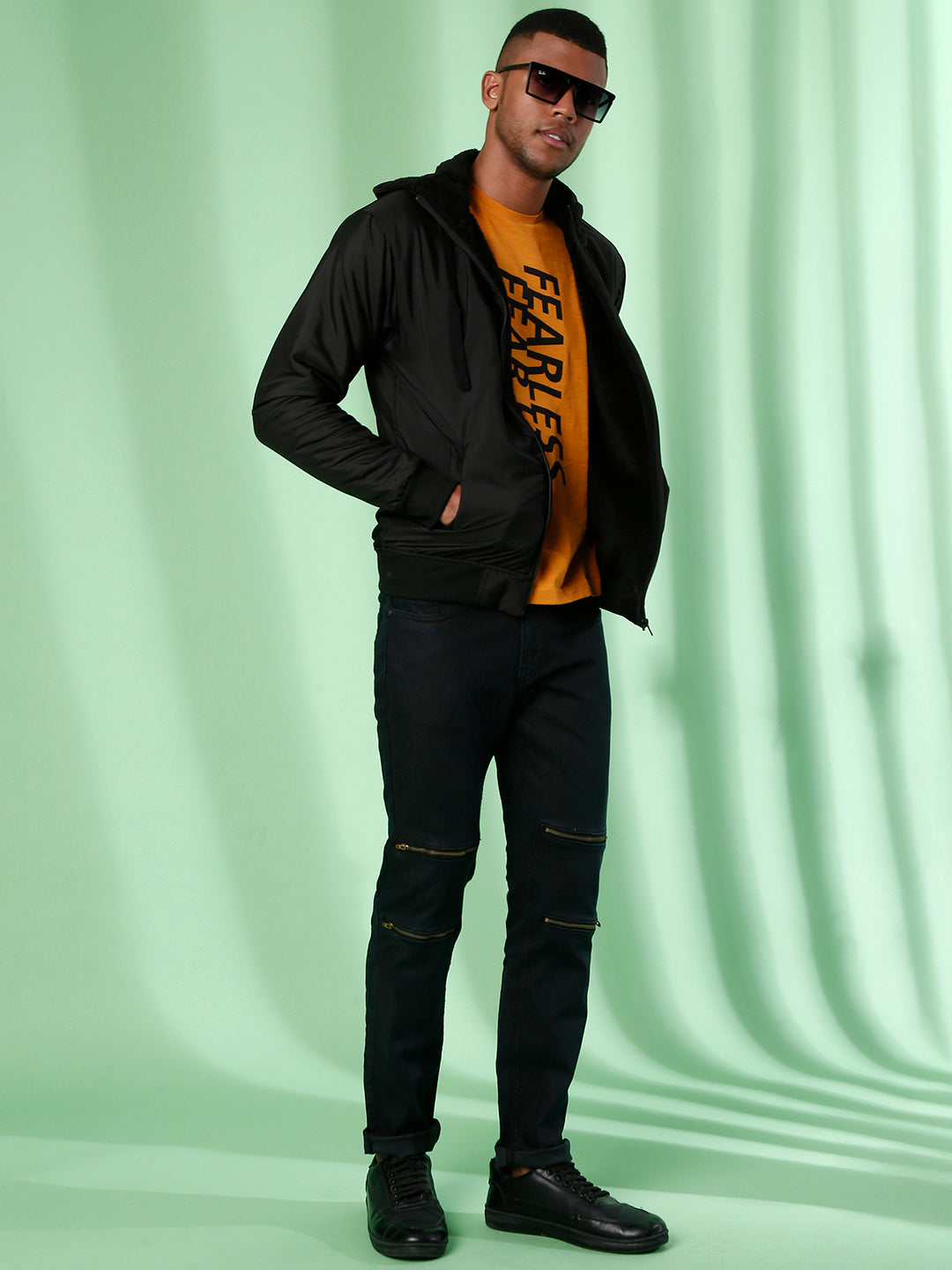 Zip-Front Jacket With Ribbed Hem