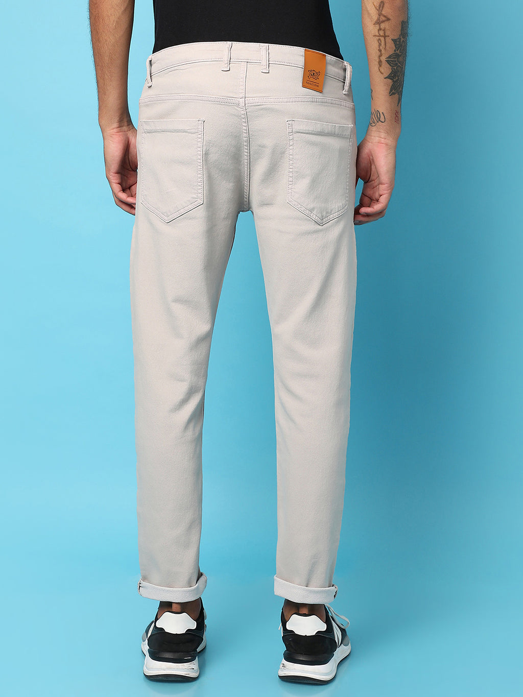 Rolled Hem Denim Jeans