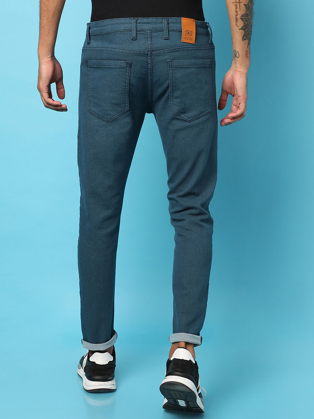 Rolled Hem Denim Jeans