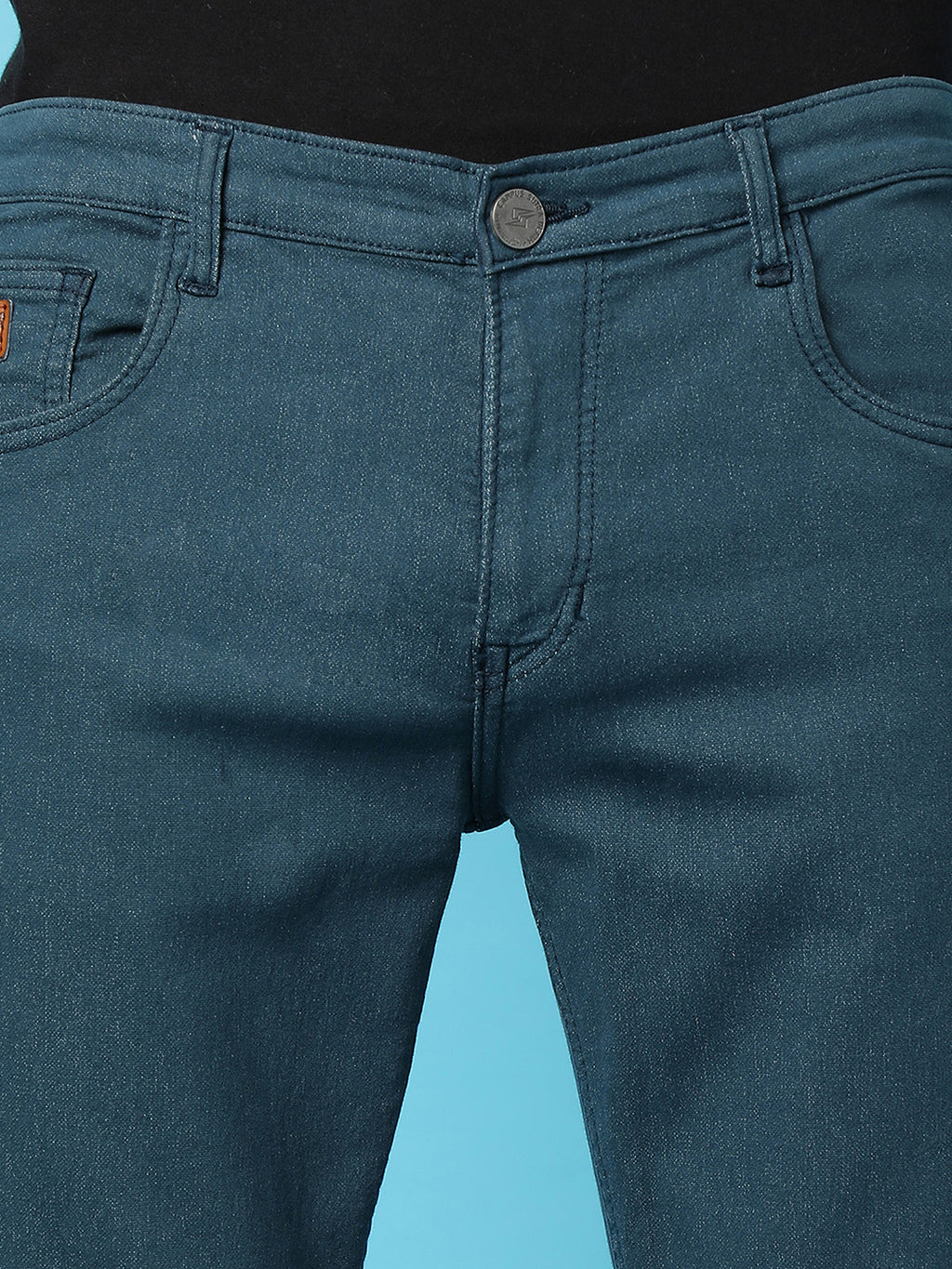 Rolled Hem Denim Jeans