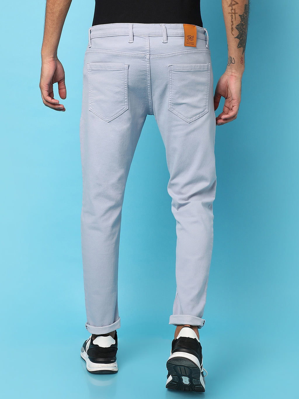 Rolled Hem Denim Jeans