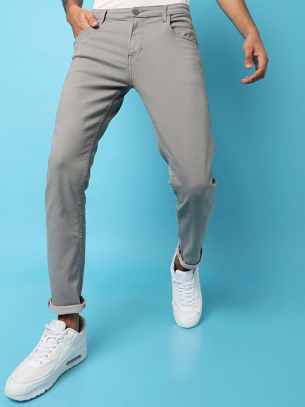 Rolled Hem Denim Jeans