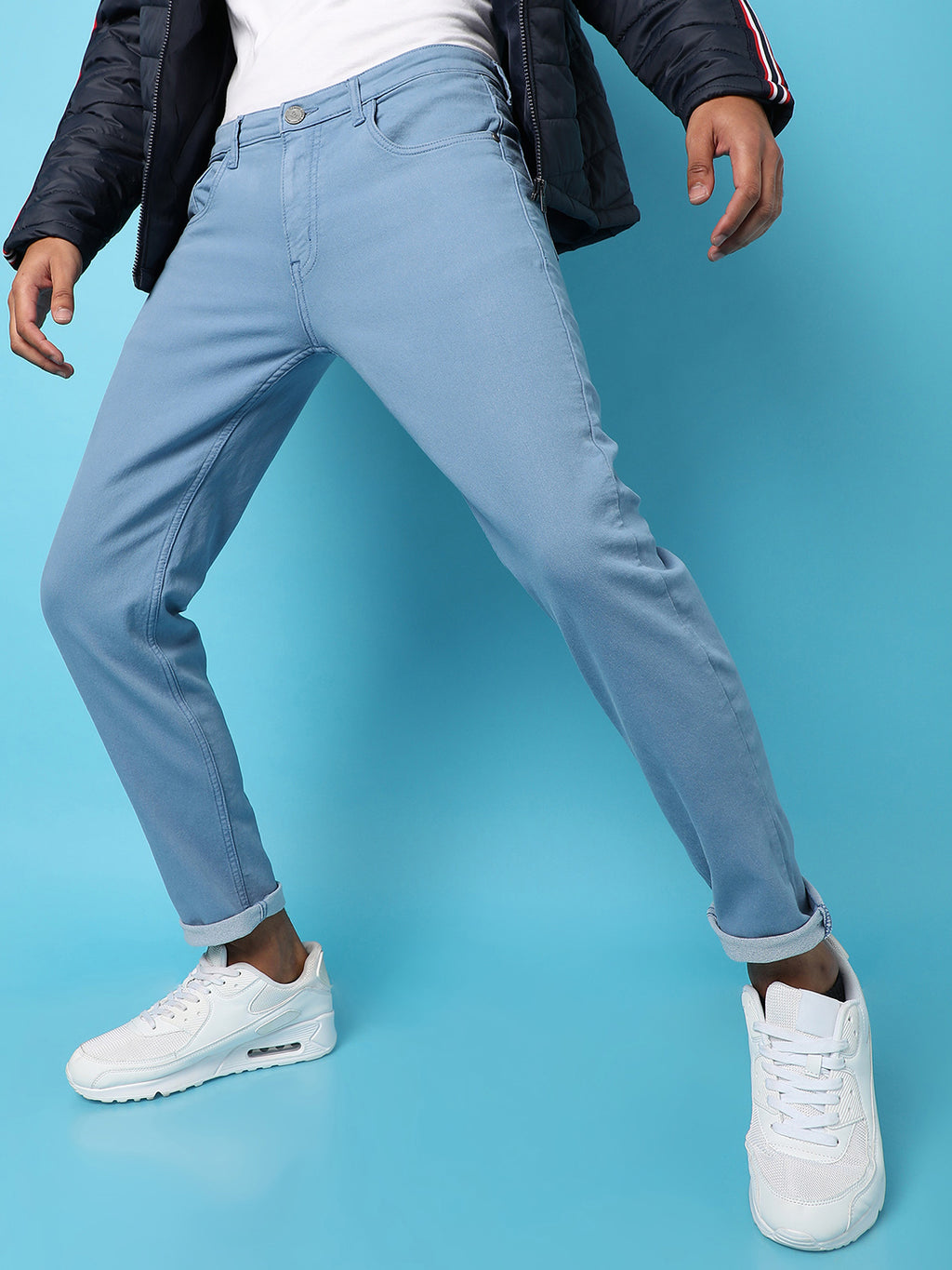 Rolled Hem Denim Jeans
